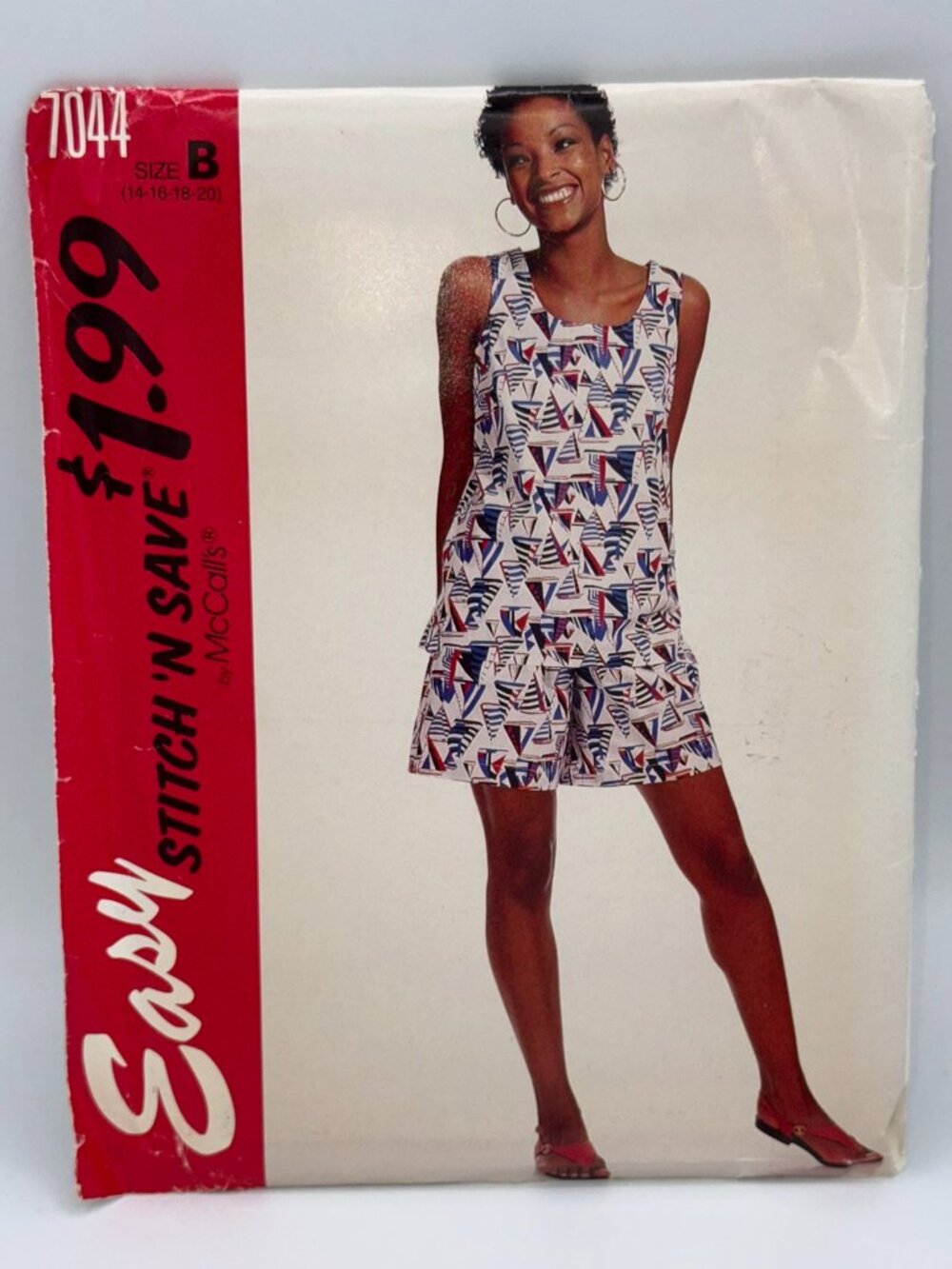 McCall's Easy Stitch 'N Save 7044 Romper Shorts Sewing Pattern Size B 14-20